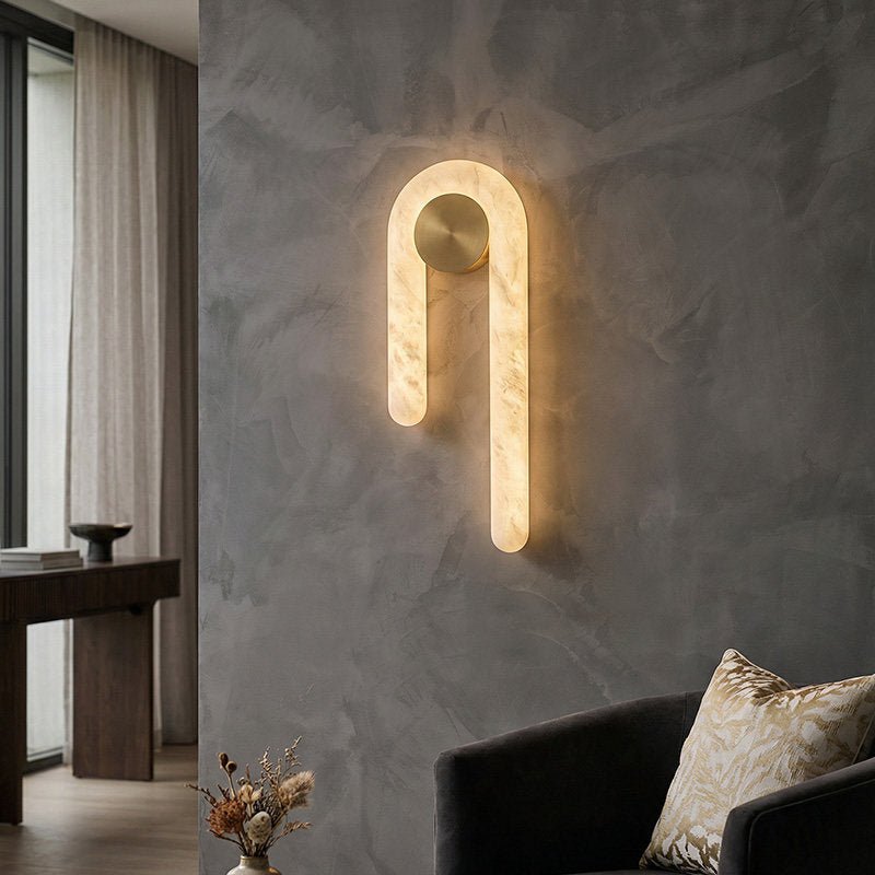 Arlo Loop Alabaster Wall Light-Neutral Decor