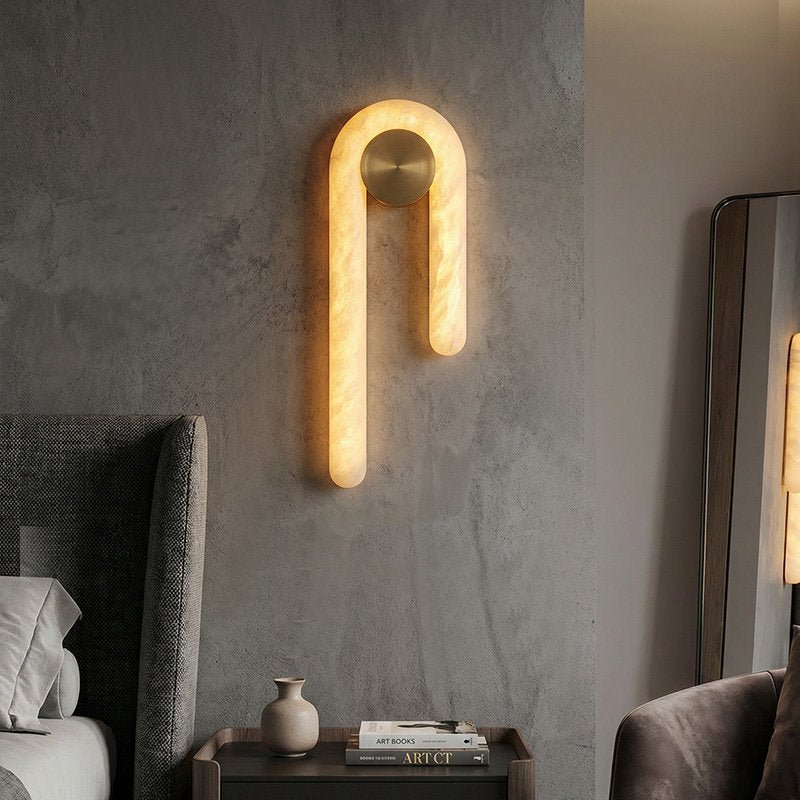 Arlo Loop Alabaster Wall Light-Neutral Decor