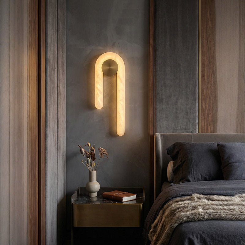 Arlo Loop Alabaster Wall Light-Neutral Decor