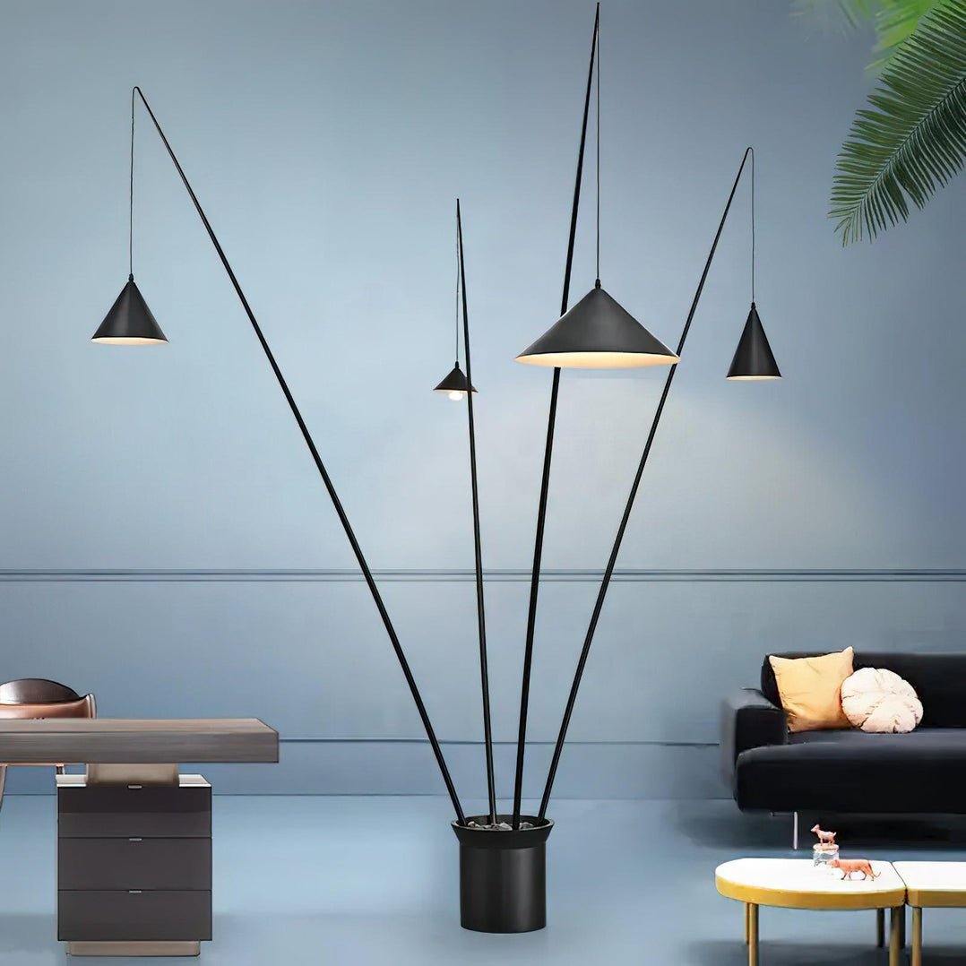 Canorara Multi-Arm Black Floor Lamp-Neutral Decor