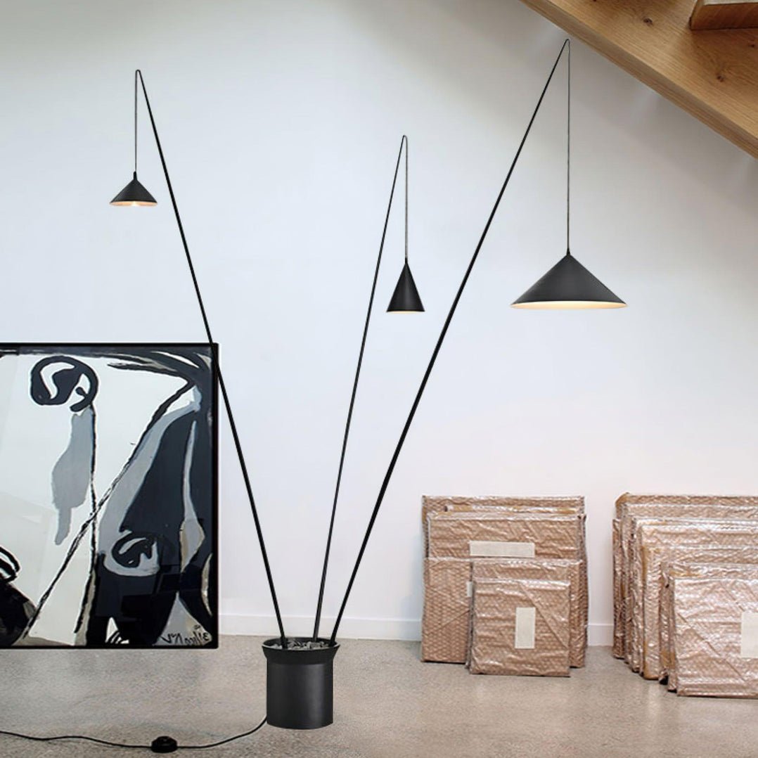 Canorara Multi-Arm Black Floor Lamp-Neutral Decor