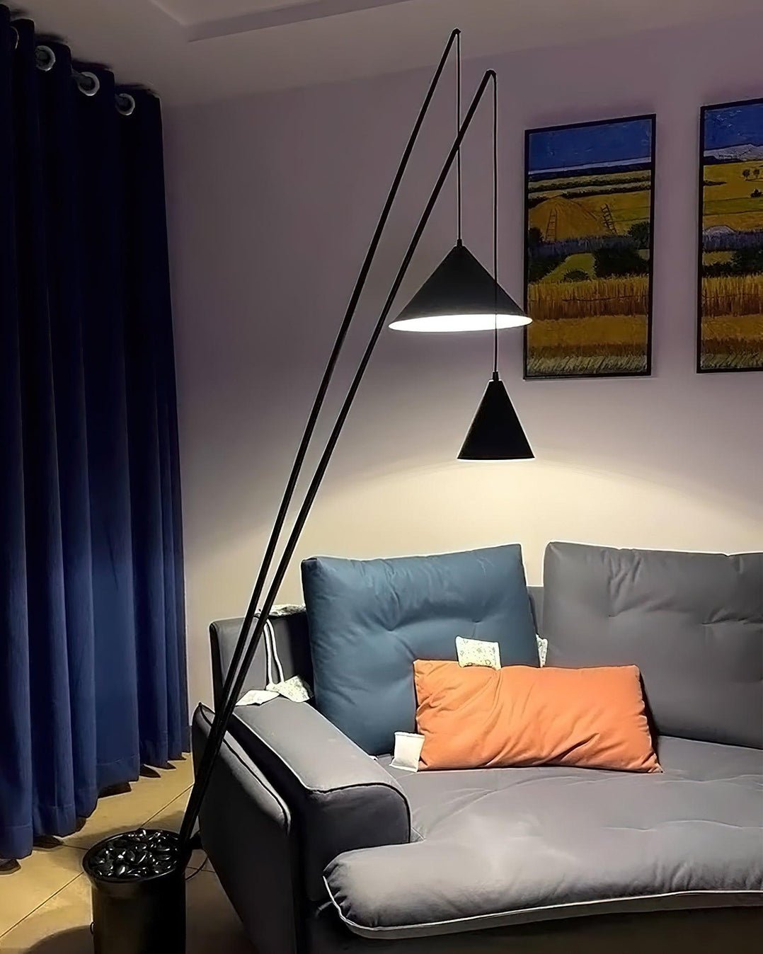 Canorara Multi-Arm Black Floor Lamp-Neutral Decor