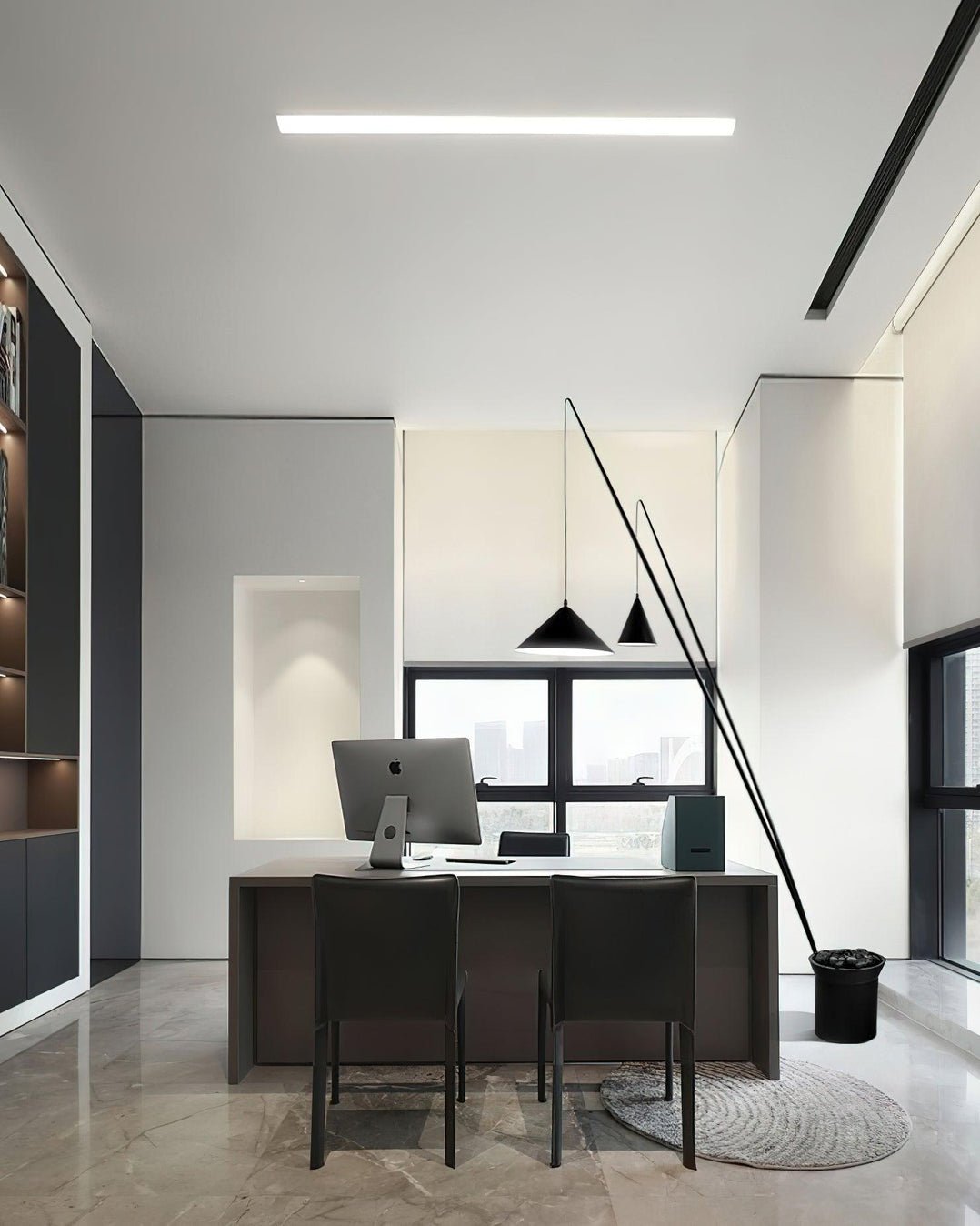 Canorara Multi-Arm Black Floor Lamp-Neutral Decor