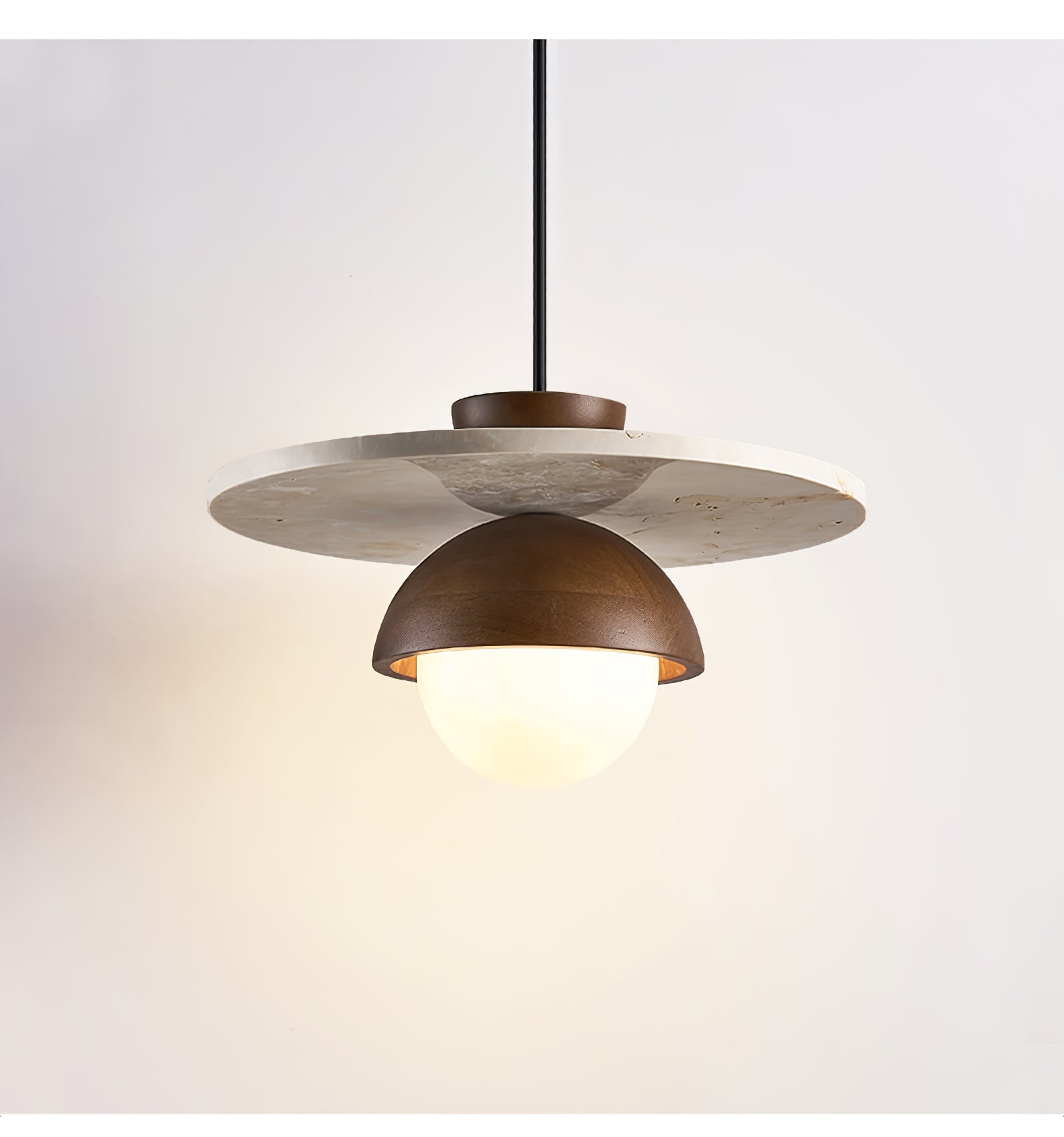 Vera Travertine Pendant Light-Neutral Decor
