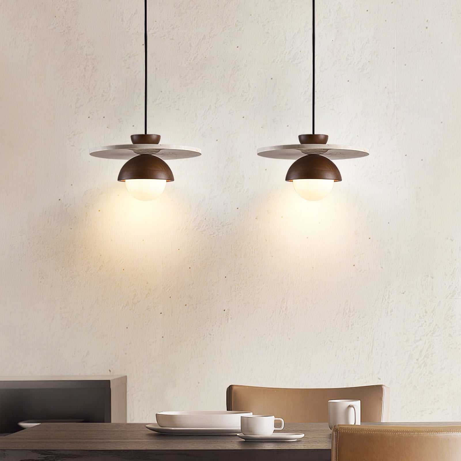 Vera Travertine Pendant Light-Neutral Decor