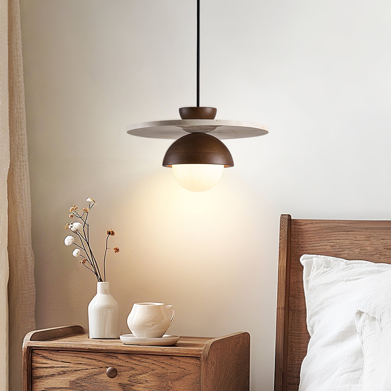 Vera Travertine Pendant Light-Neutral Decor