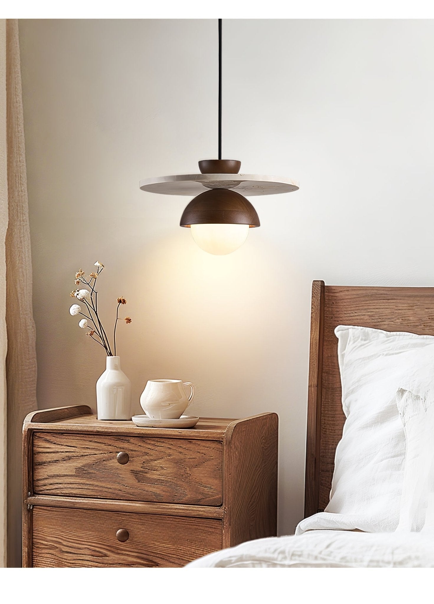 Vera Travertine Pendant Light-Neutral Decor