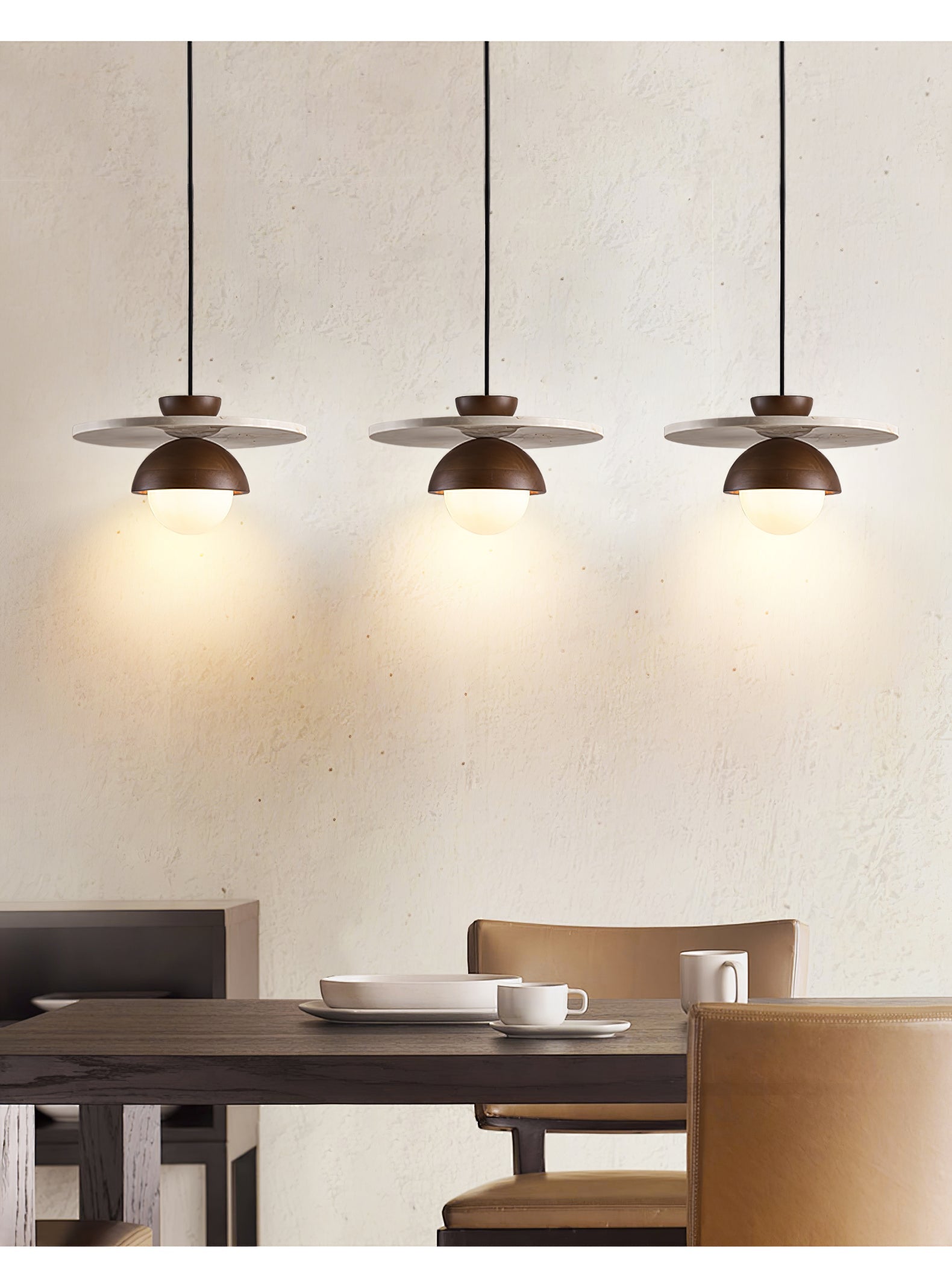 Vera Travertine Pendant Light-Neutral Decor