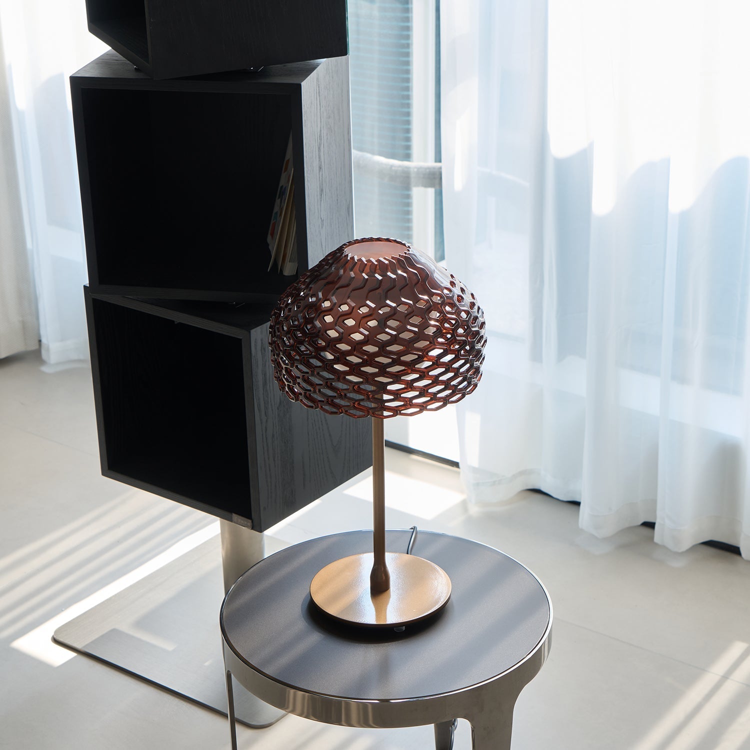 Vintace Plastic Industrial Table Lamp-Neutral Decor