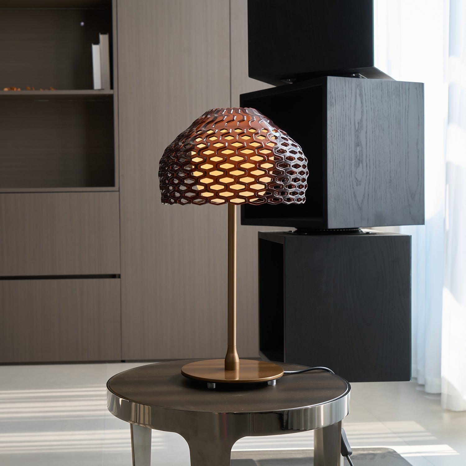 Vintace Plastic Industrial Table Lamp-Neutral Decor