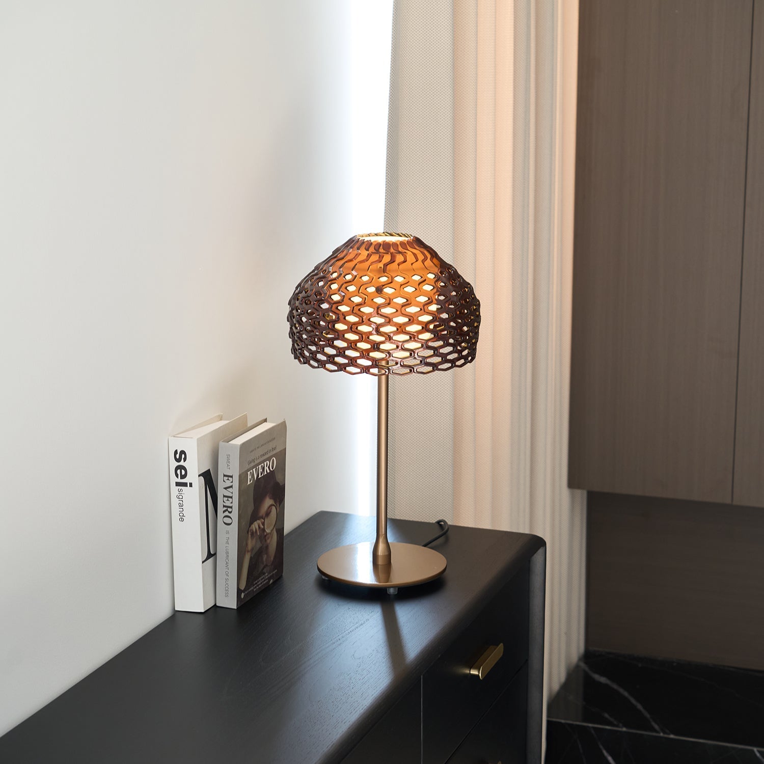 Vintace Plastic Industrial Table Lamp-Neutral Decor
