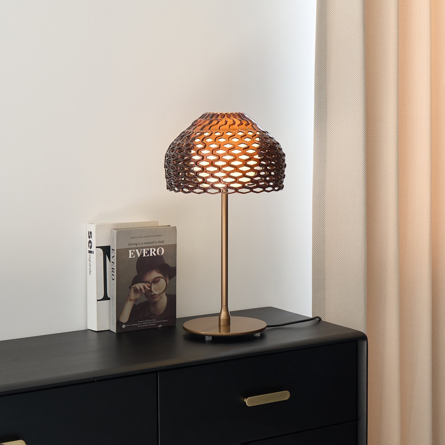 Vintace Plastic Industrial Table Lamp-Neutral Decor