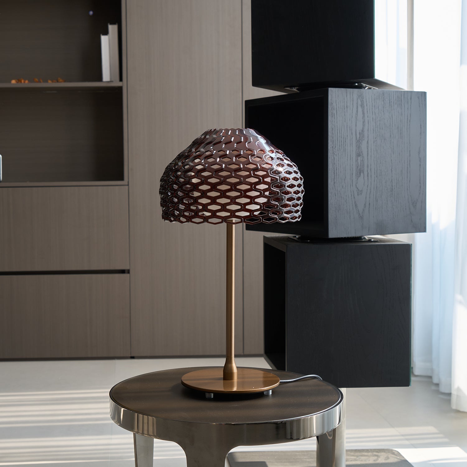 Vintace Plastic Industrial Table Lamp-Neutral Decor