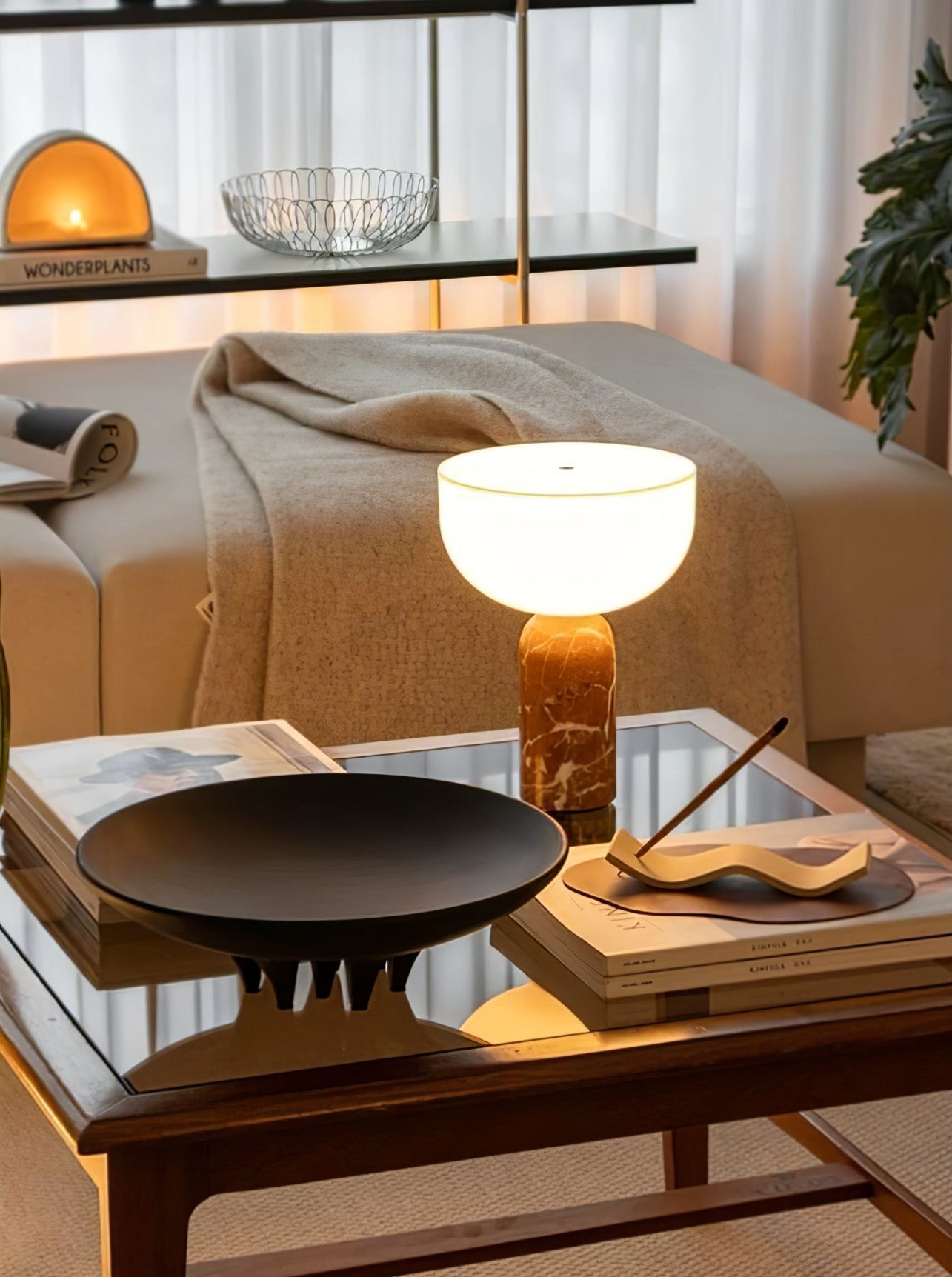 Vicky Minimalist Marble Table Lamp-Neutral Decor