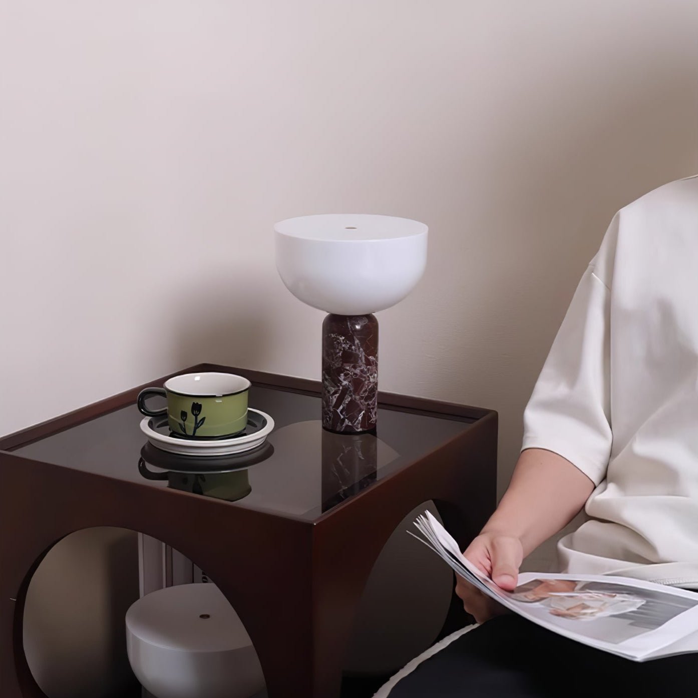 Vicky Minimalist Marble Table Lamp-Neutral Decor