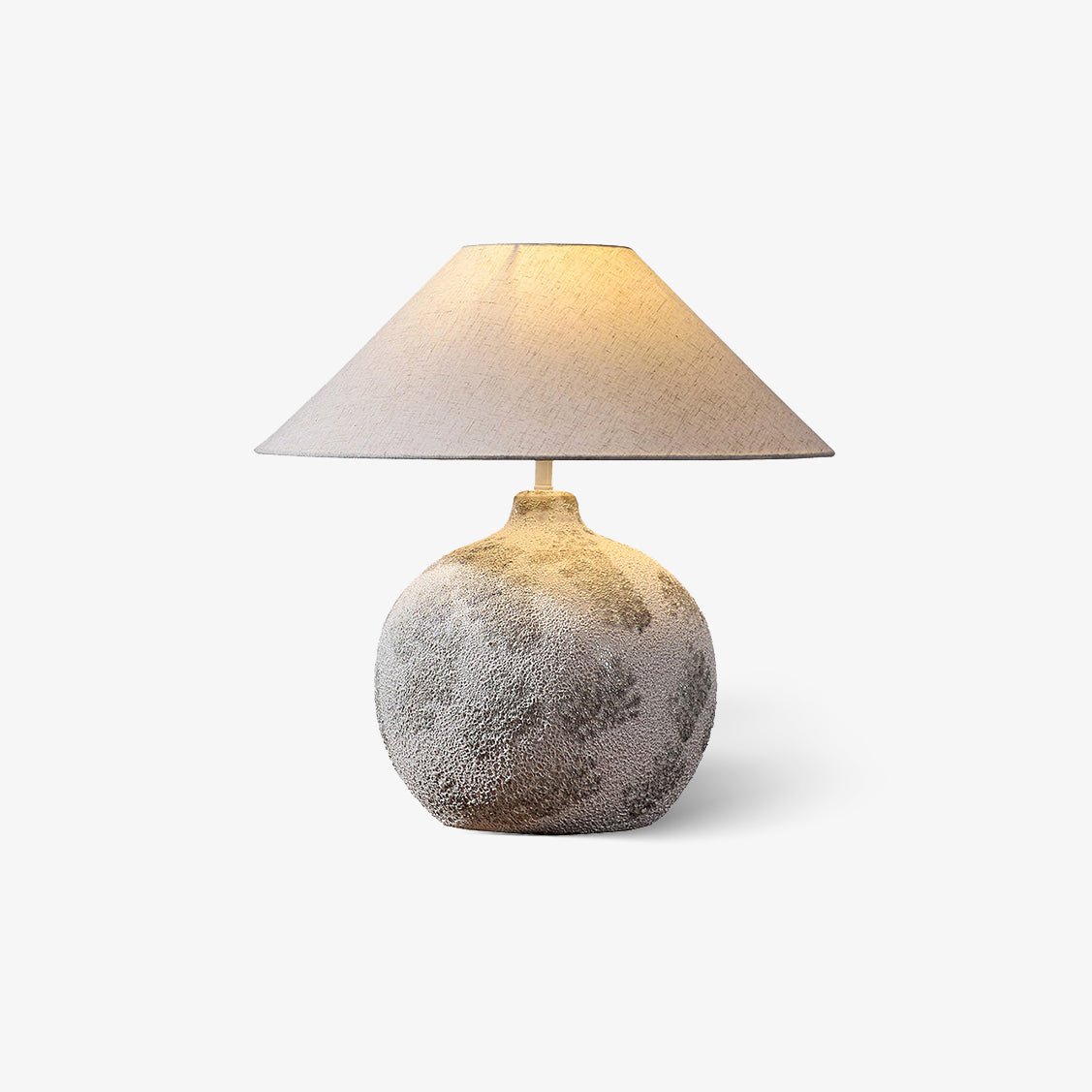 Riona Natural Fabric Ceramics Table Lamp-Neutral Decor