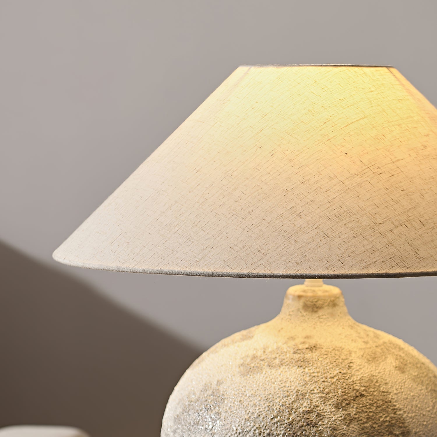Riona Natural Fabric Ceramics Table Lamp-Neutral Decor