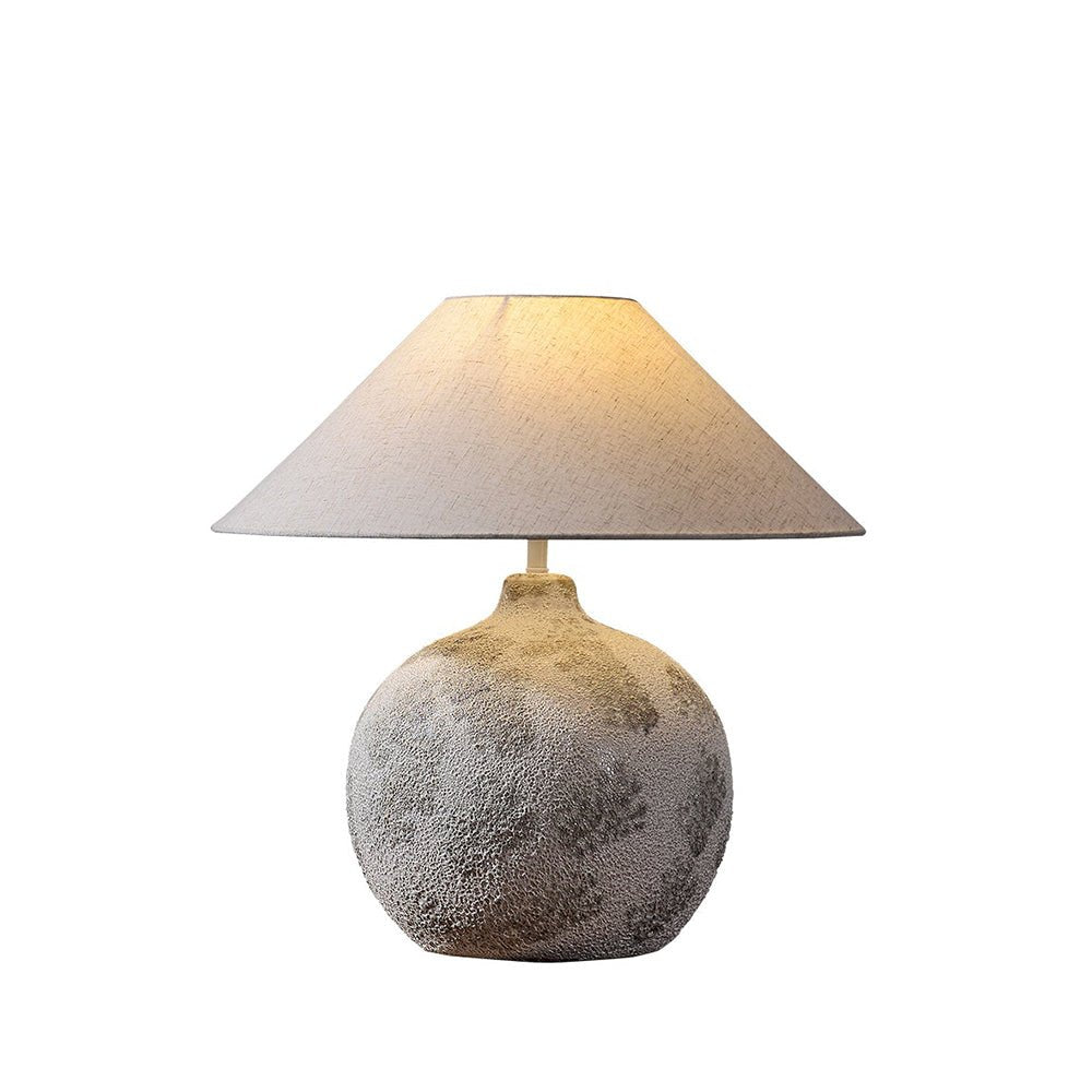 Riona Natural Fabric Ceramics Table Lamp-Neutral Decor