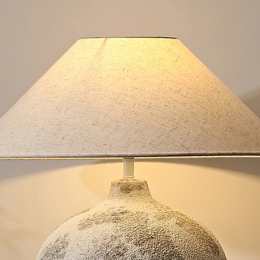 Riona Natural Fabric Ceramics Table Lamp-Neutral Decor