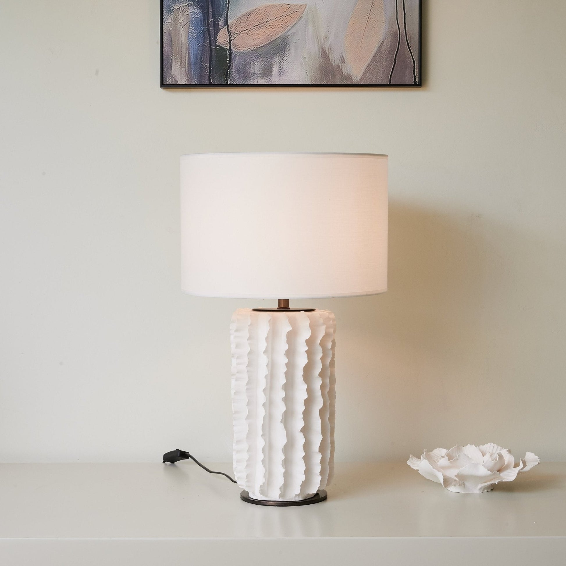 Evelyn Minimalist Ceramics Table Lamp-Neutral Decor
