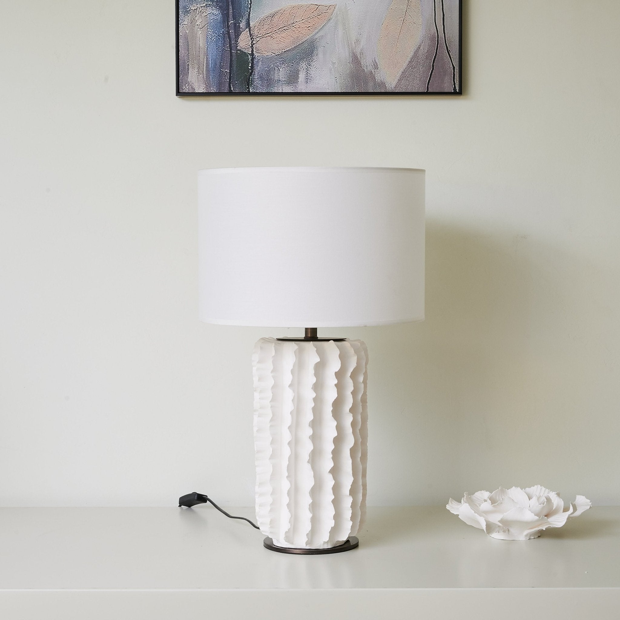 Evelyn Minimalist Ceramics Table Lamp-Neutral Decor