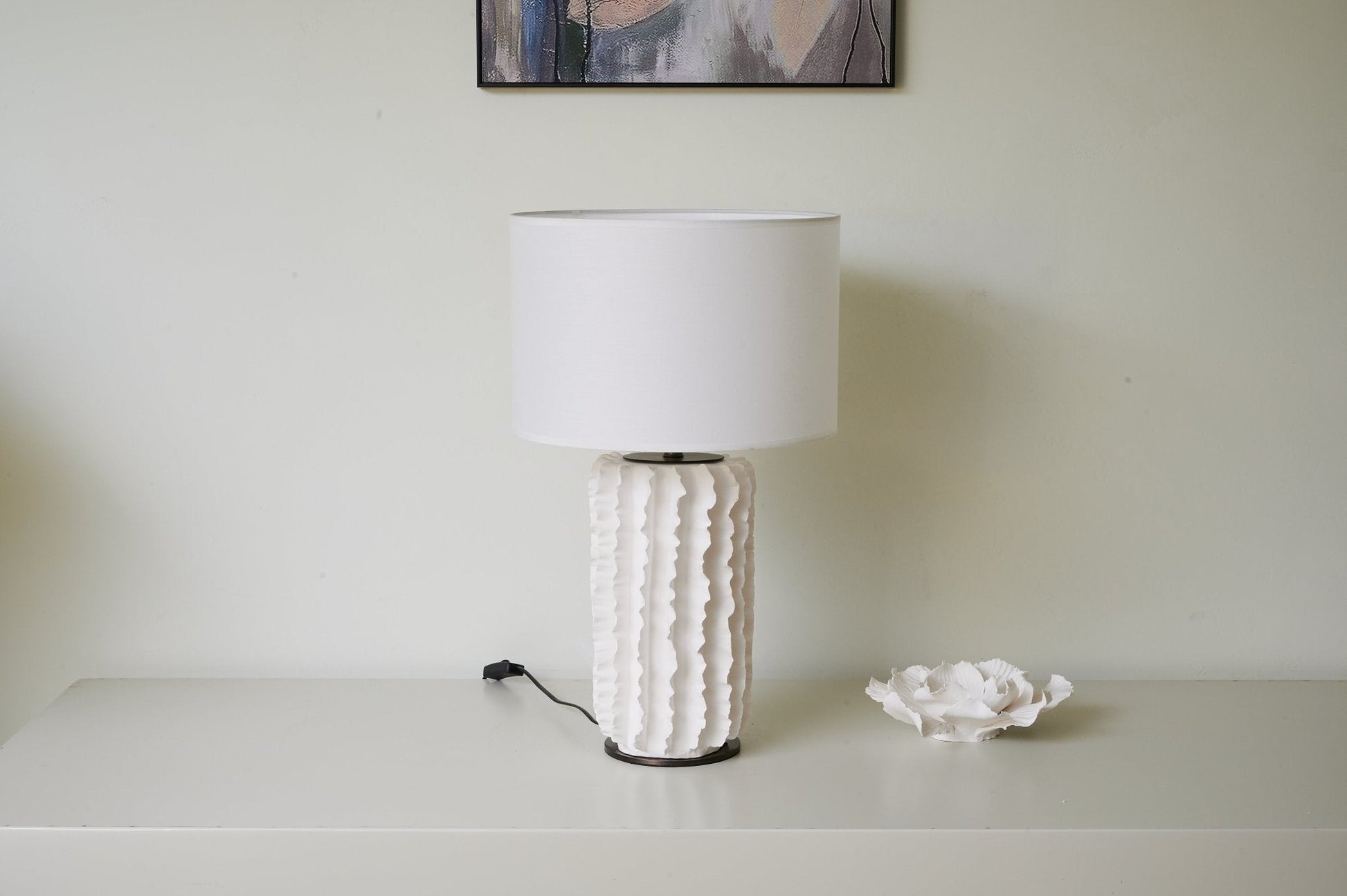 Evelyn Minimalist Ceramics Table Lamp-Neutral Decor