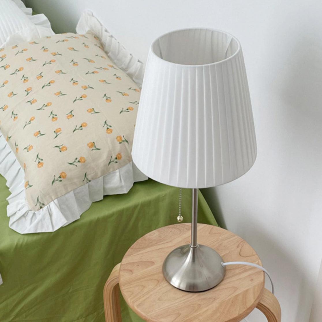 Simplicity Pleated Fabric Table Lamp-Neutral Decor