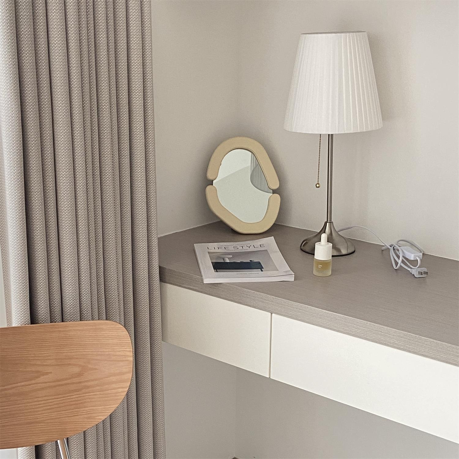 Simplicity Pleated Fabric Table Lamp-Neutral Decor