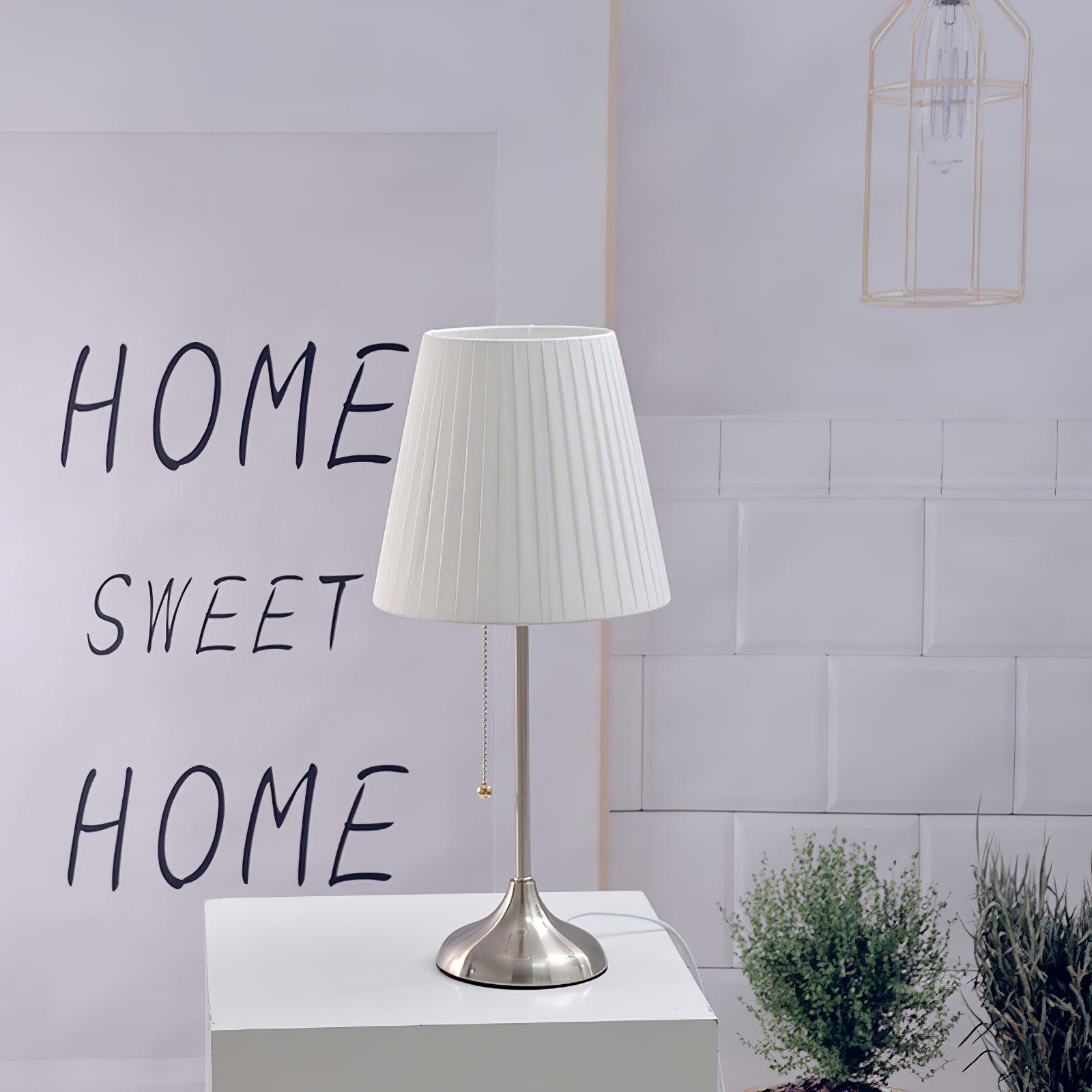 Simplicity Pleated Fabric Table Lamp-Neutral Decor