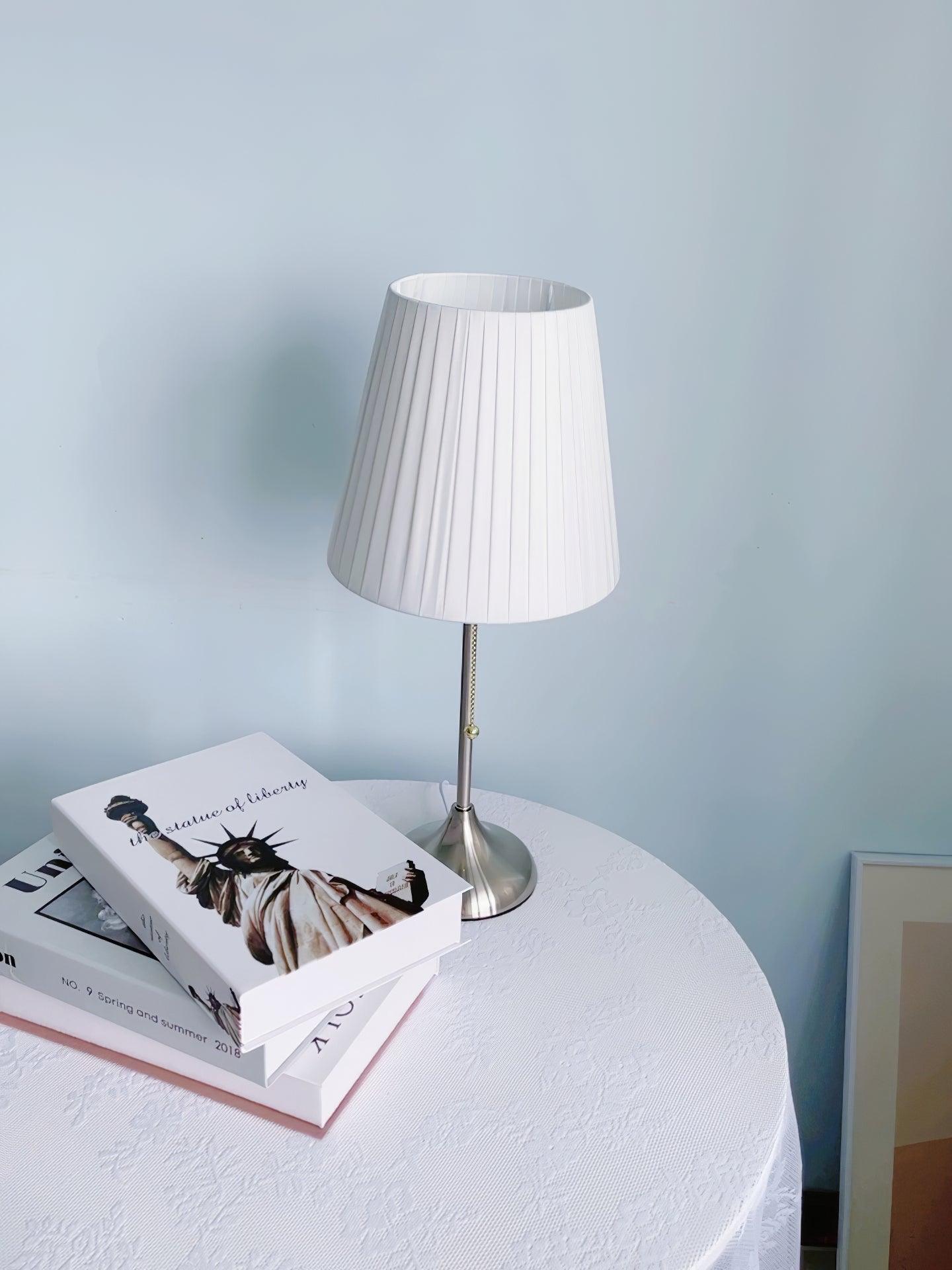Simplicity Pleated Fabric Table Lamp-Neutral Decor
