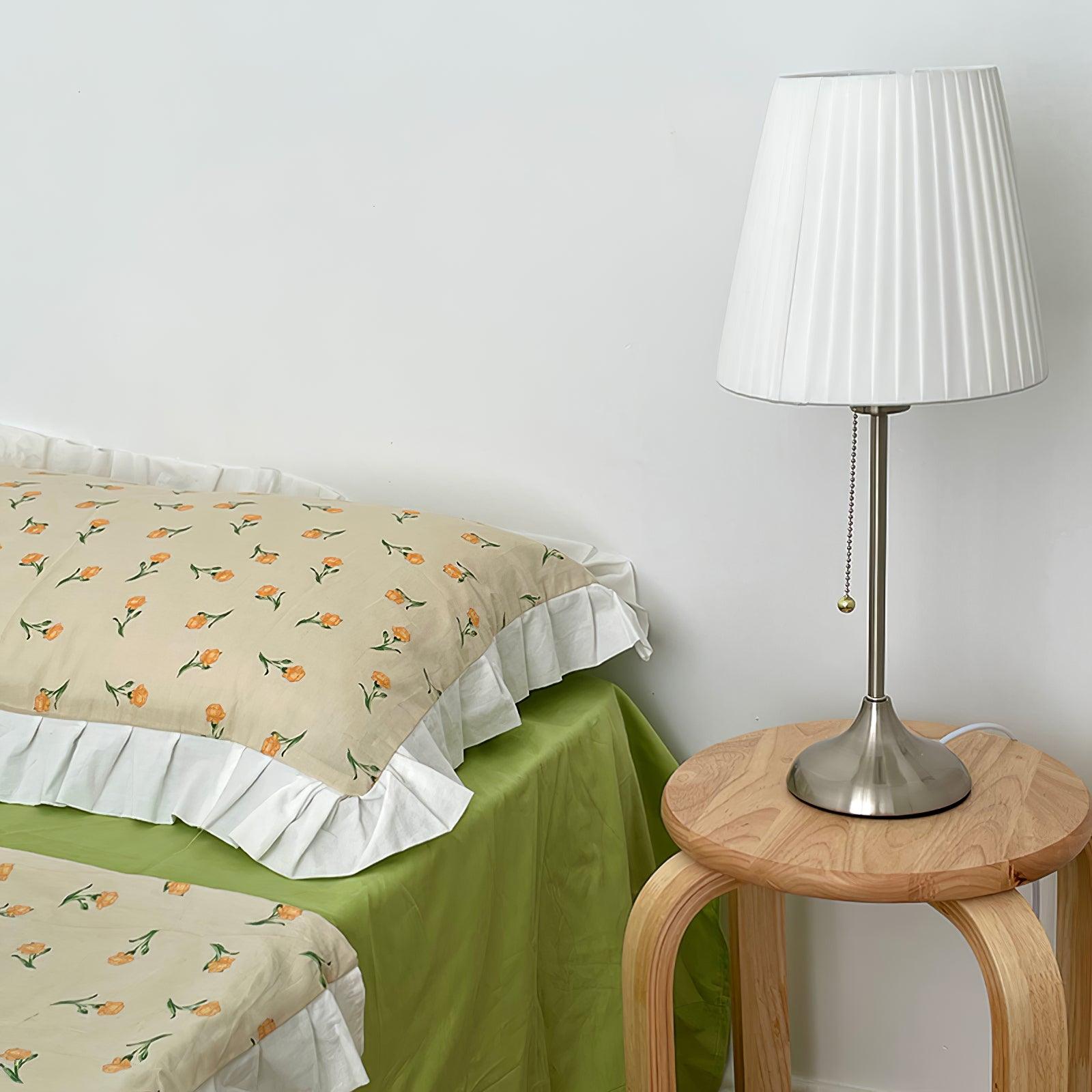 Simplicity Pleated Fabric Table Lamp-Neutral Decor