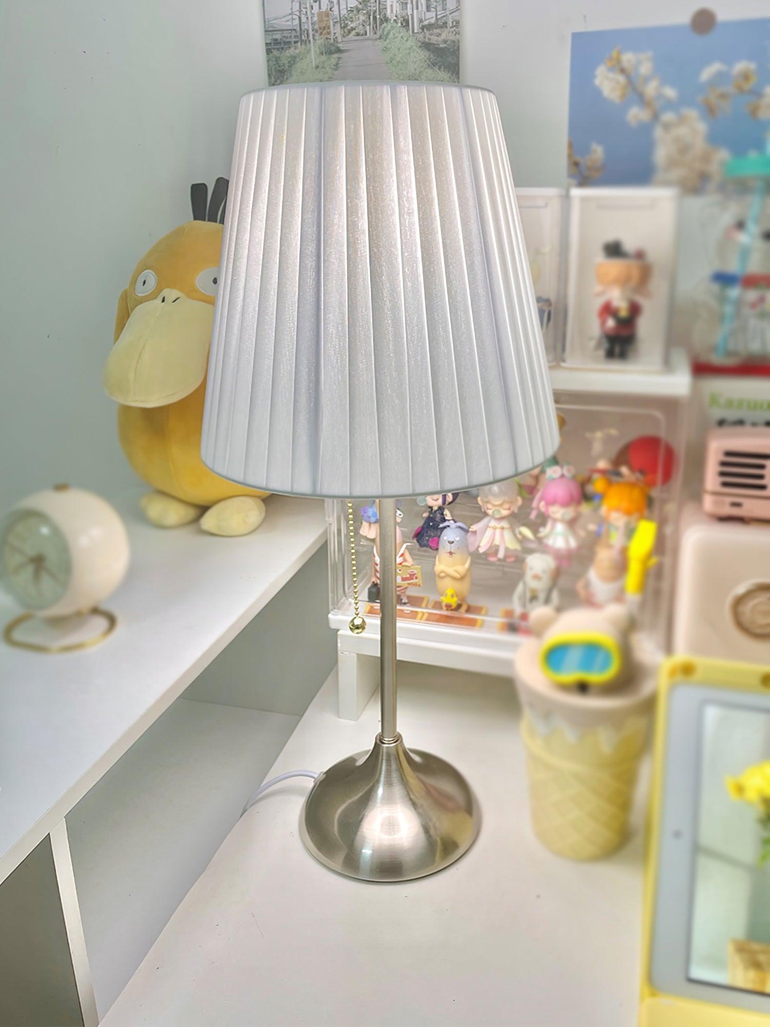 Simplicity Pleated Fabric Table Lamp-Neutral Decor