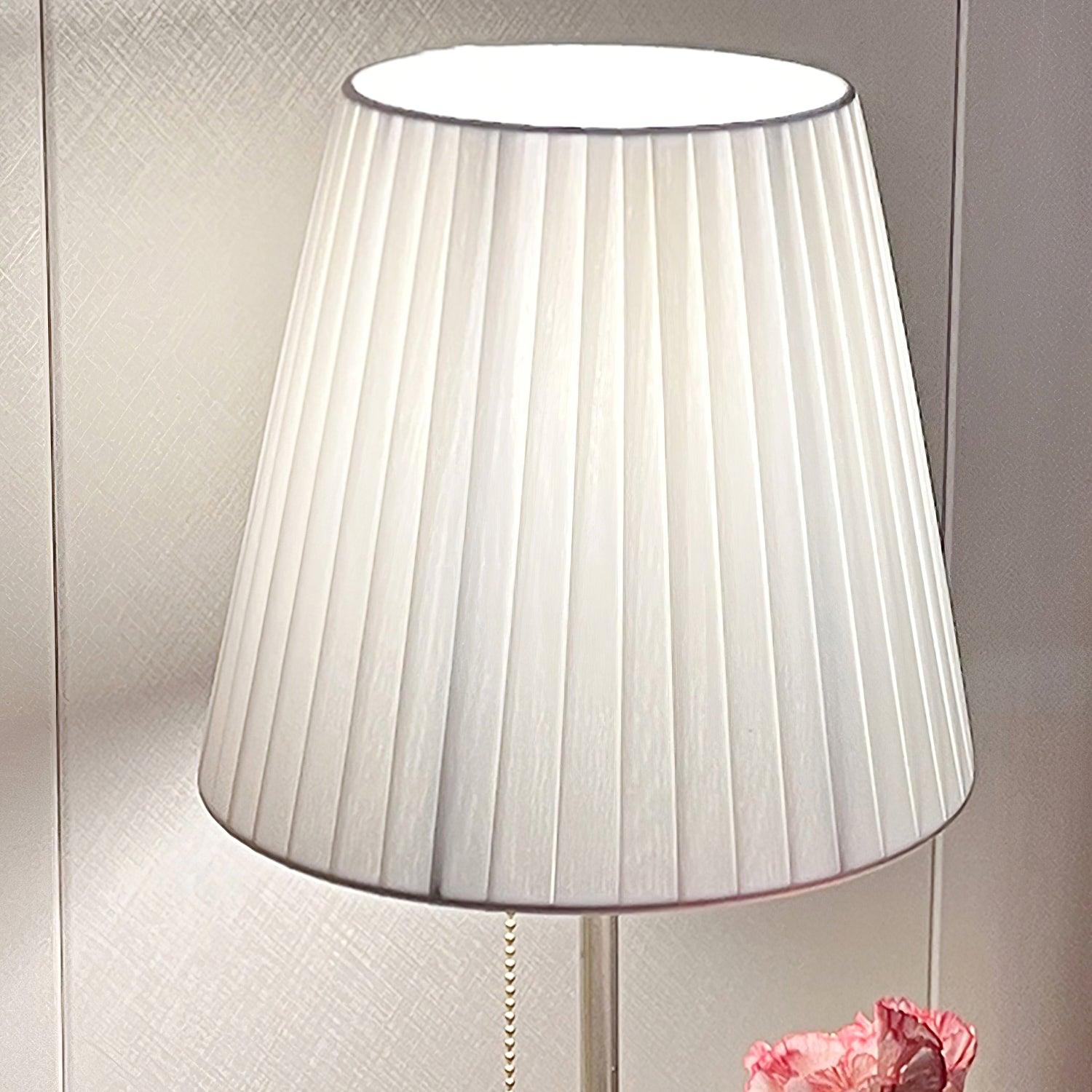 Simplicity Pleated Fabric Table Lamp-Neutral Decor