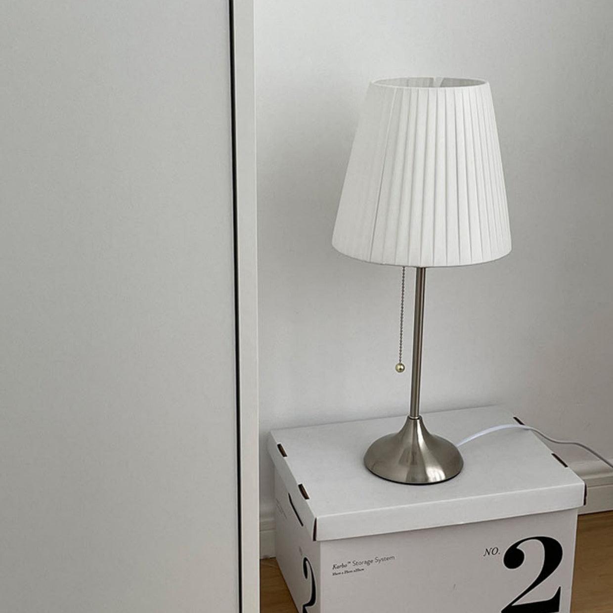 Simplicity Pleated Fabric Table Lamp-Neutral Decor