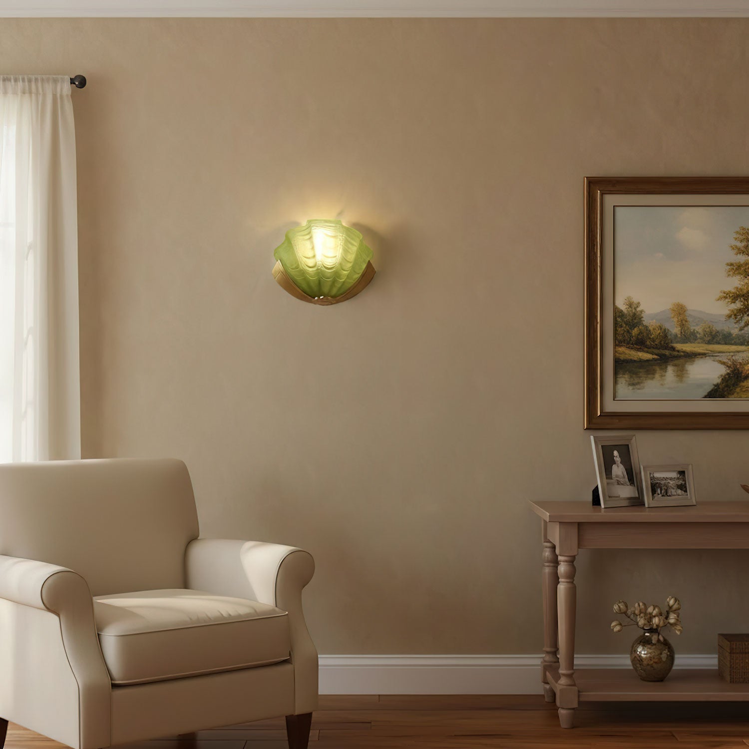 Nico Art Deco Glass Scallop Wall Light-Neutral Decor