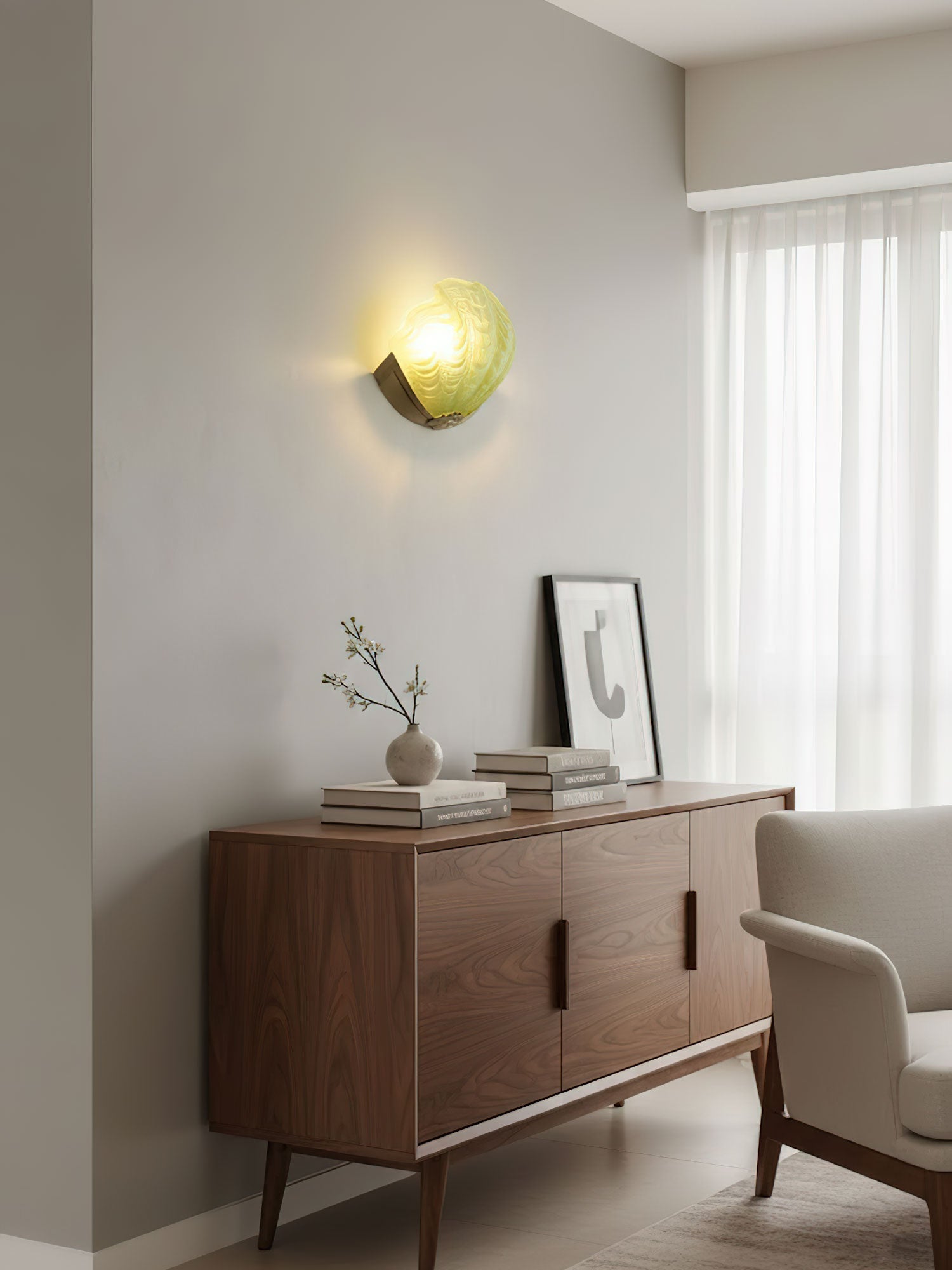 Nico Art Deco Glass Scallop Wall Light-Neutral Decor