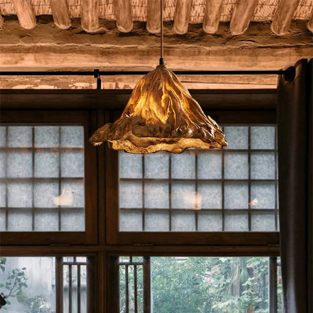 Ritta Art Lotus Leaf LED Pendant Light Resin Dining Room - Neutral Decor