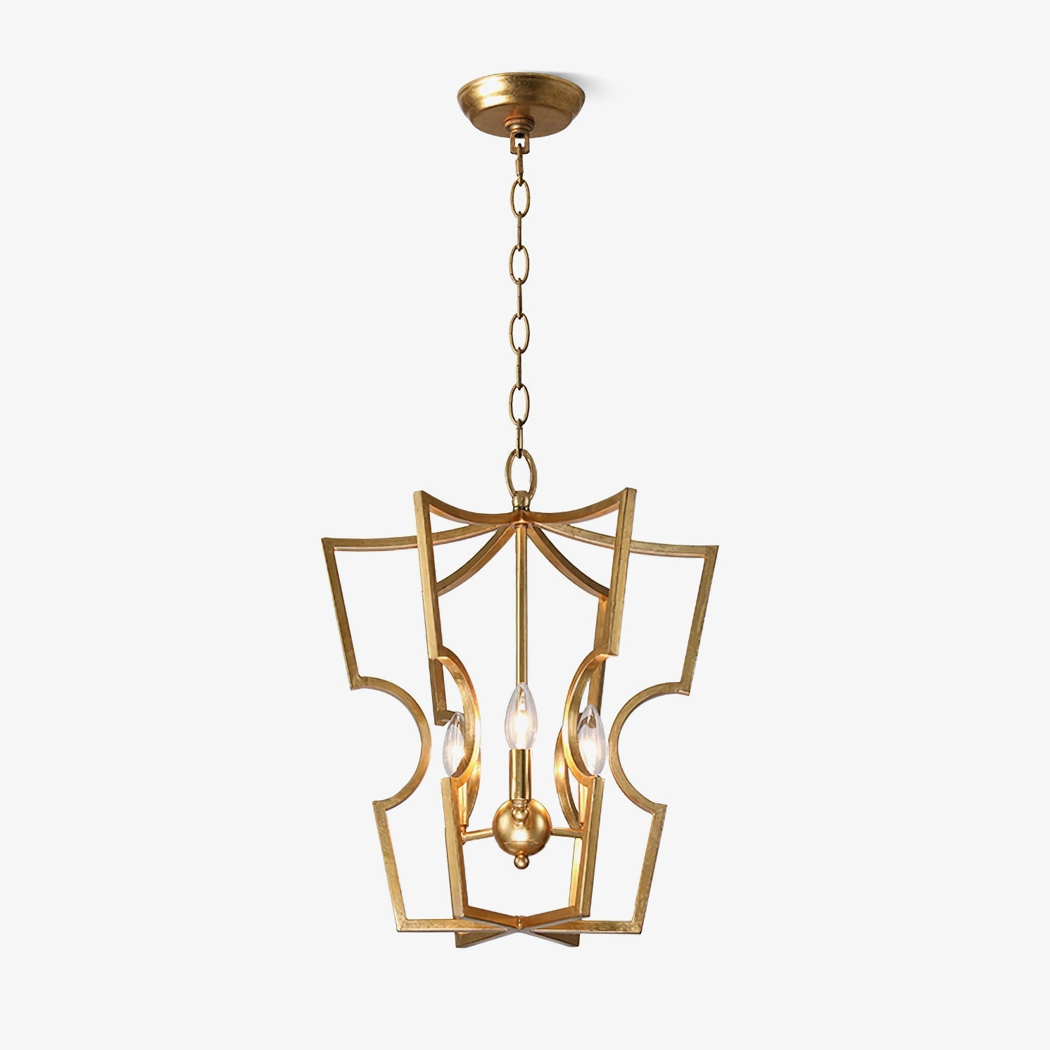 Niroxa Chandelier Gold Lantern Frame-Neutral Decor