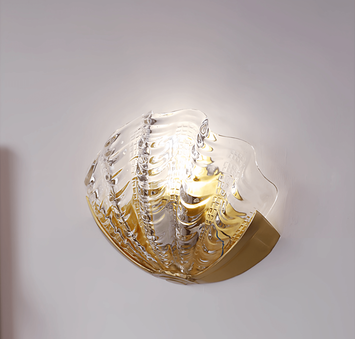 Nico Art Deco Glass Scallop Wall Light-Neutral Decor