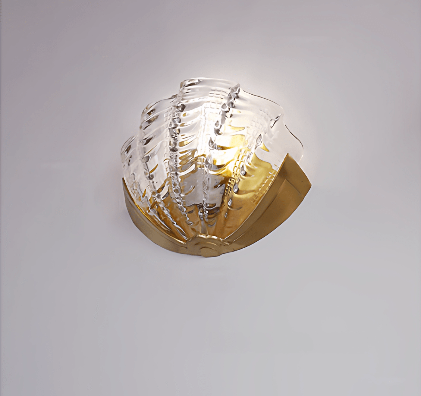 Nico Art Deco Glass Scallop Wall Light-Neutral Decor