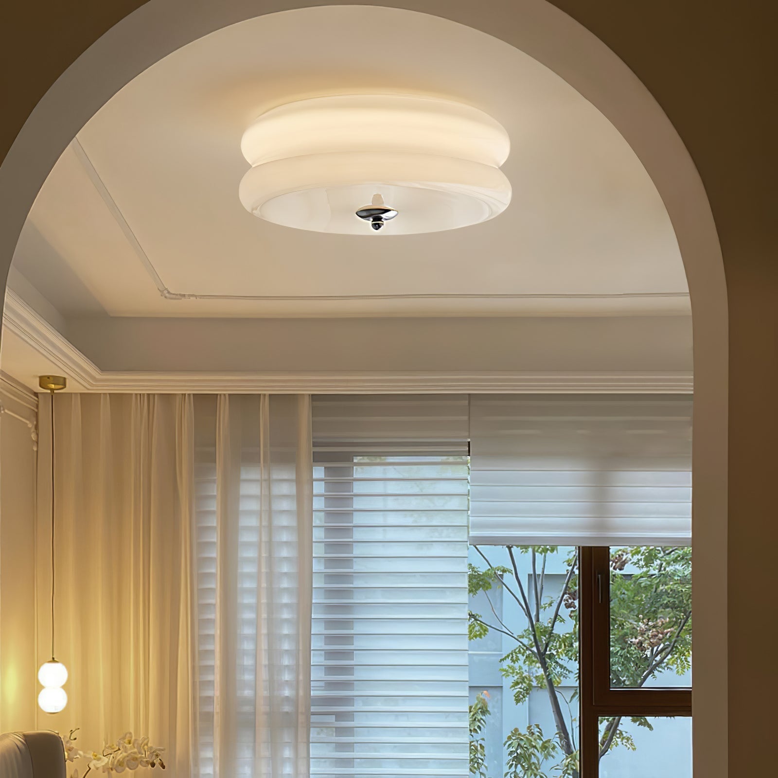Lustra Ceiling Light Art Deco Vintage Glass-Neutral Decor