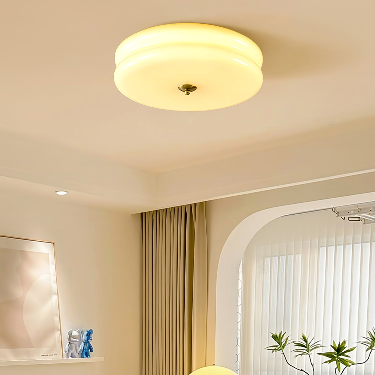 Lustra Ceiling Light Art Deco Vintage Glass-Neutral Decor