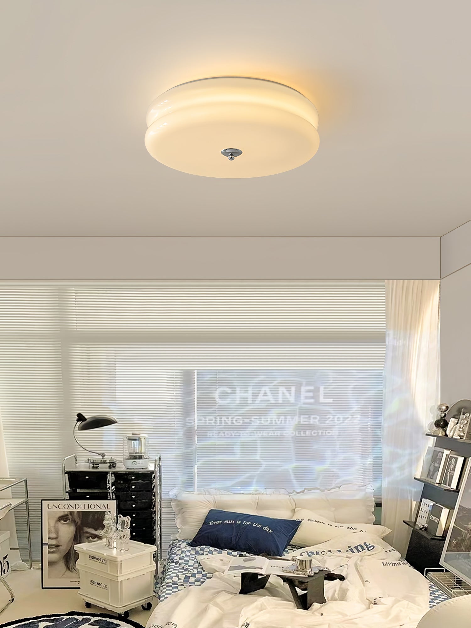 Lustra Ceiling Light Art Deco Vintage Glass-Neutral Decor