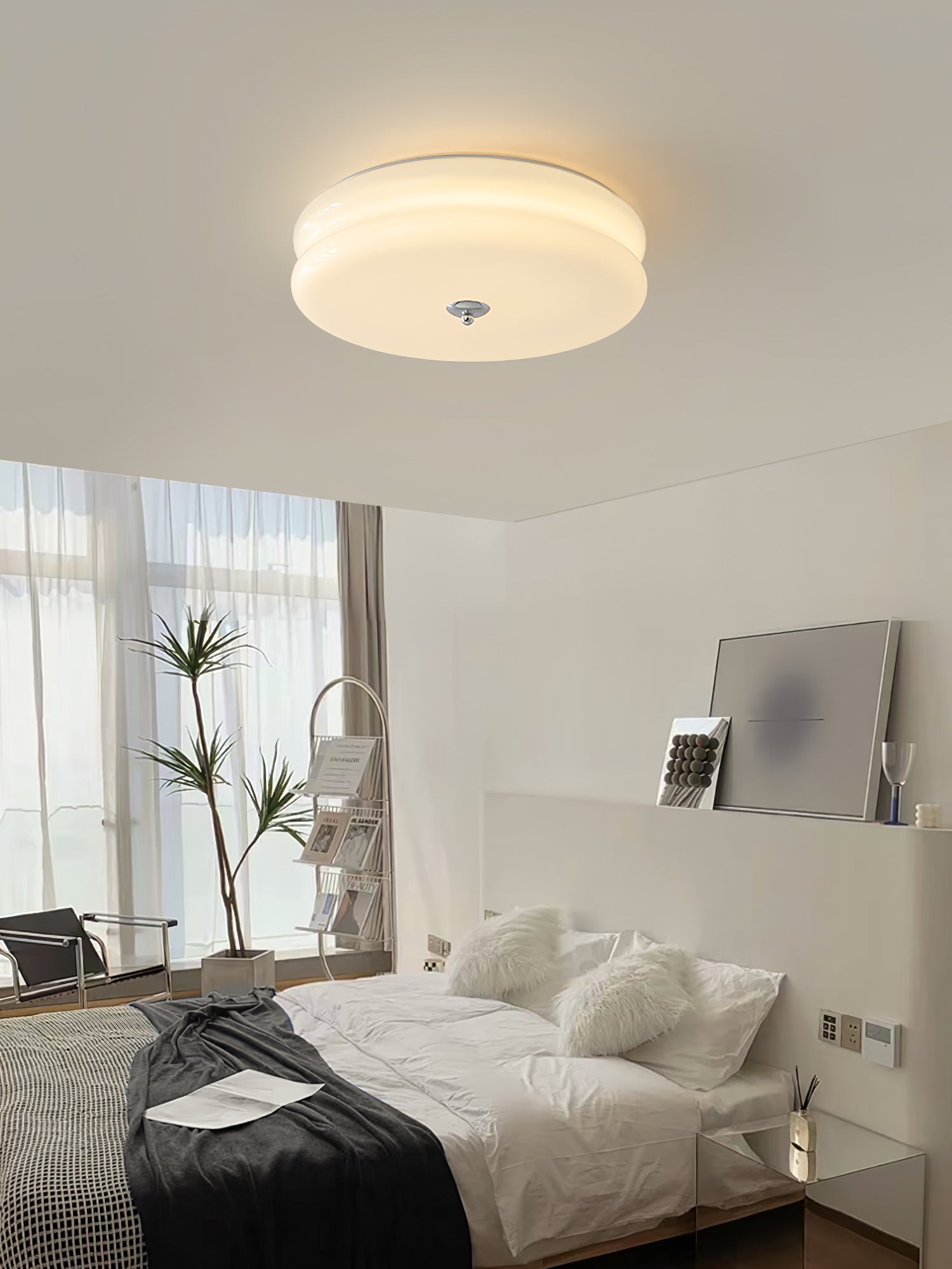Lustra Ceiling Light Art Deco Vintage Glass-Neutral Decor