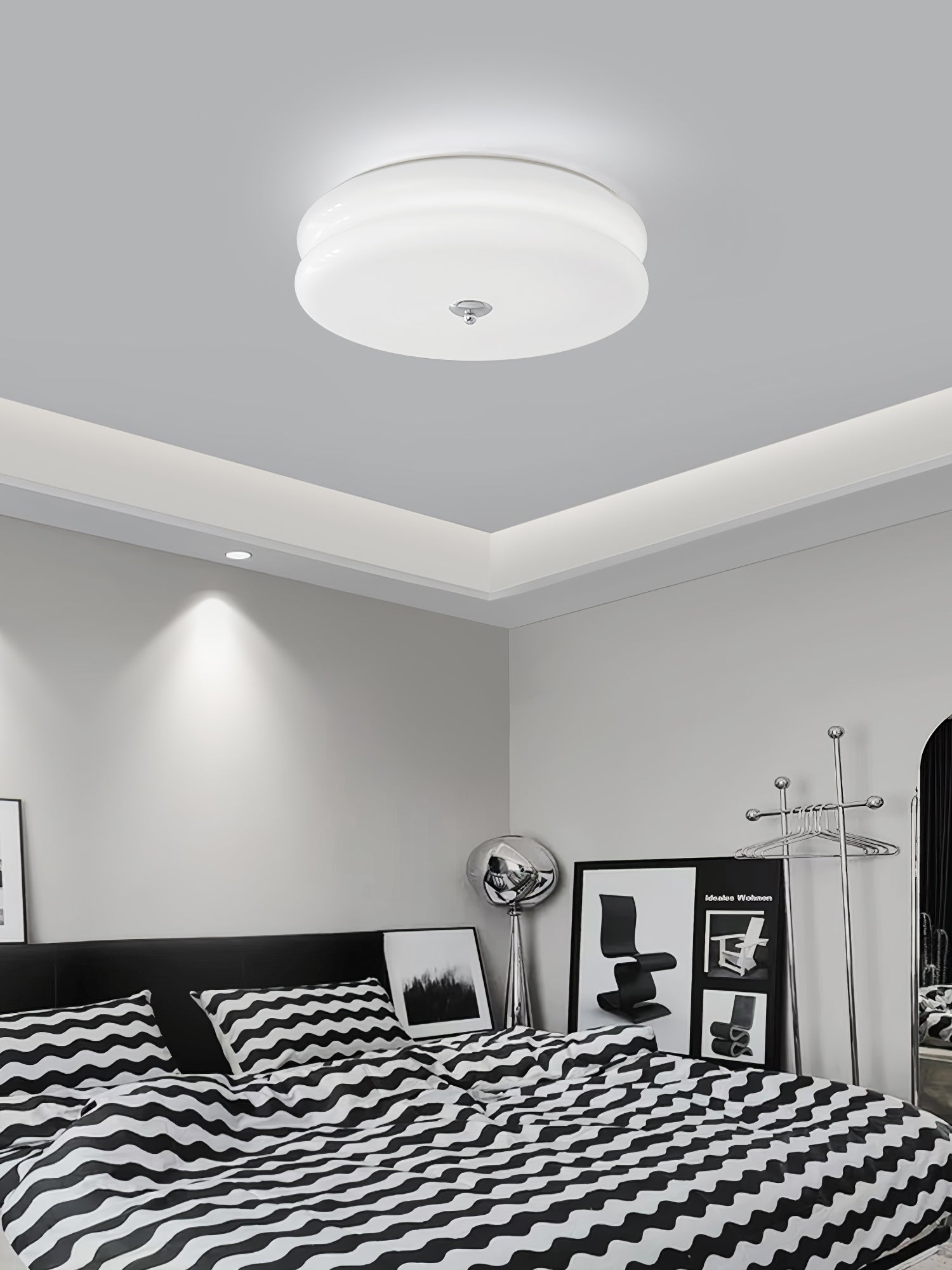 Lustra Ceiling Light Art Deco Vintage Glass-Neutral Decor