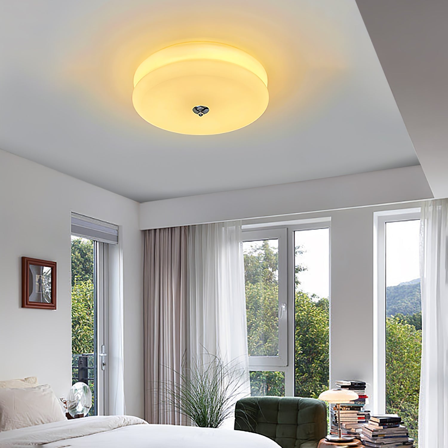 Lustra Ceiling Light Art Deco Vintage Glass-Neutral Decor