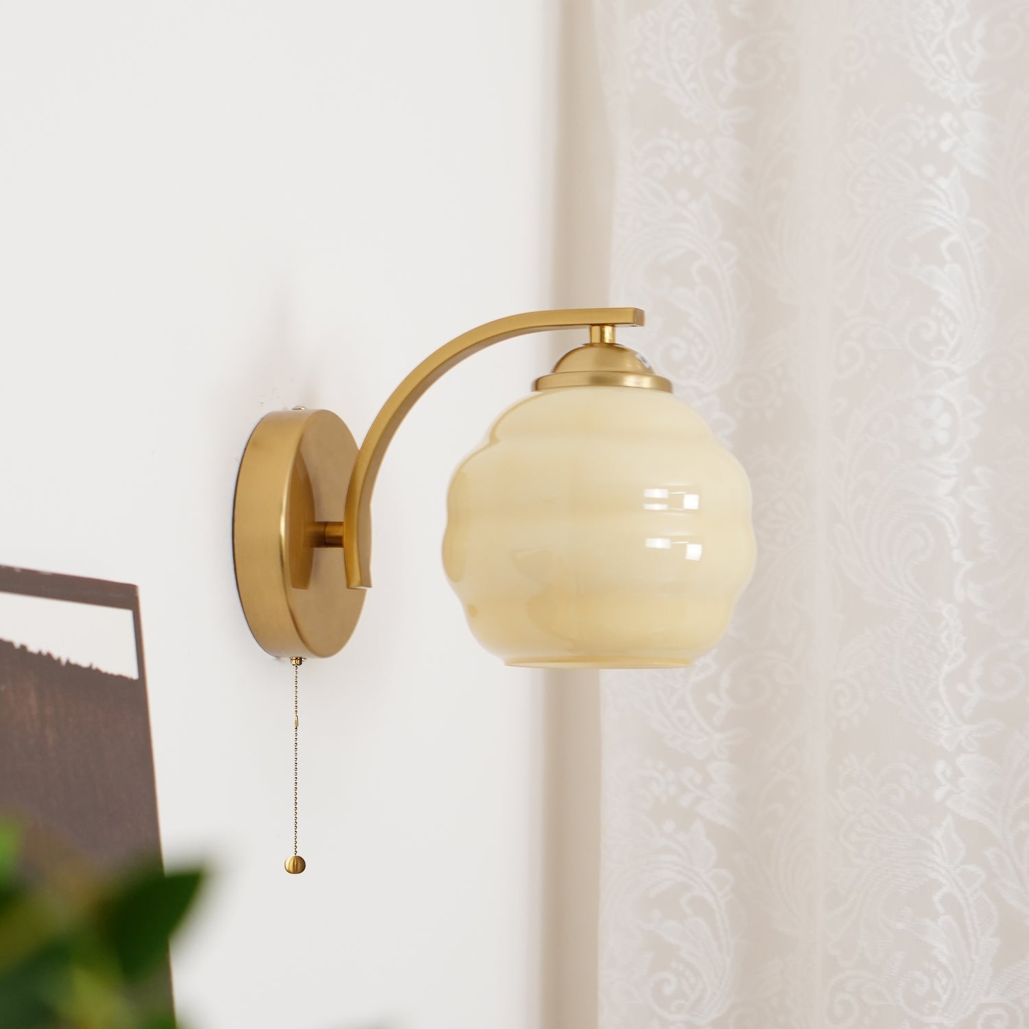 Jasenor Beauty Premium Nordic Art Glass Wall Lamp-Neutral Decor