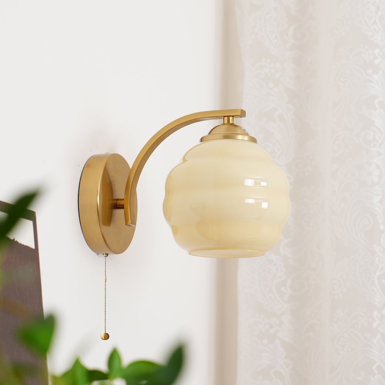 Jasenor Beauty Premium Nordic Art Glass Wall Lamp-Neutral Decor