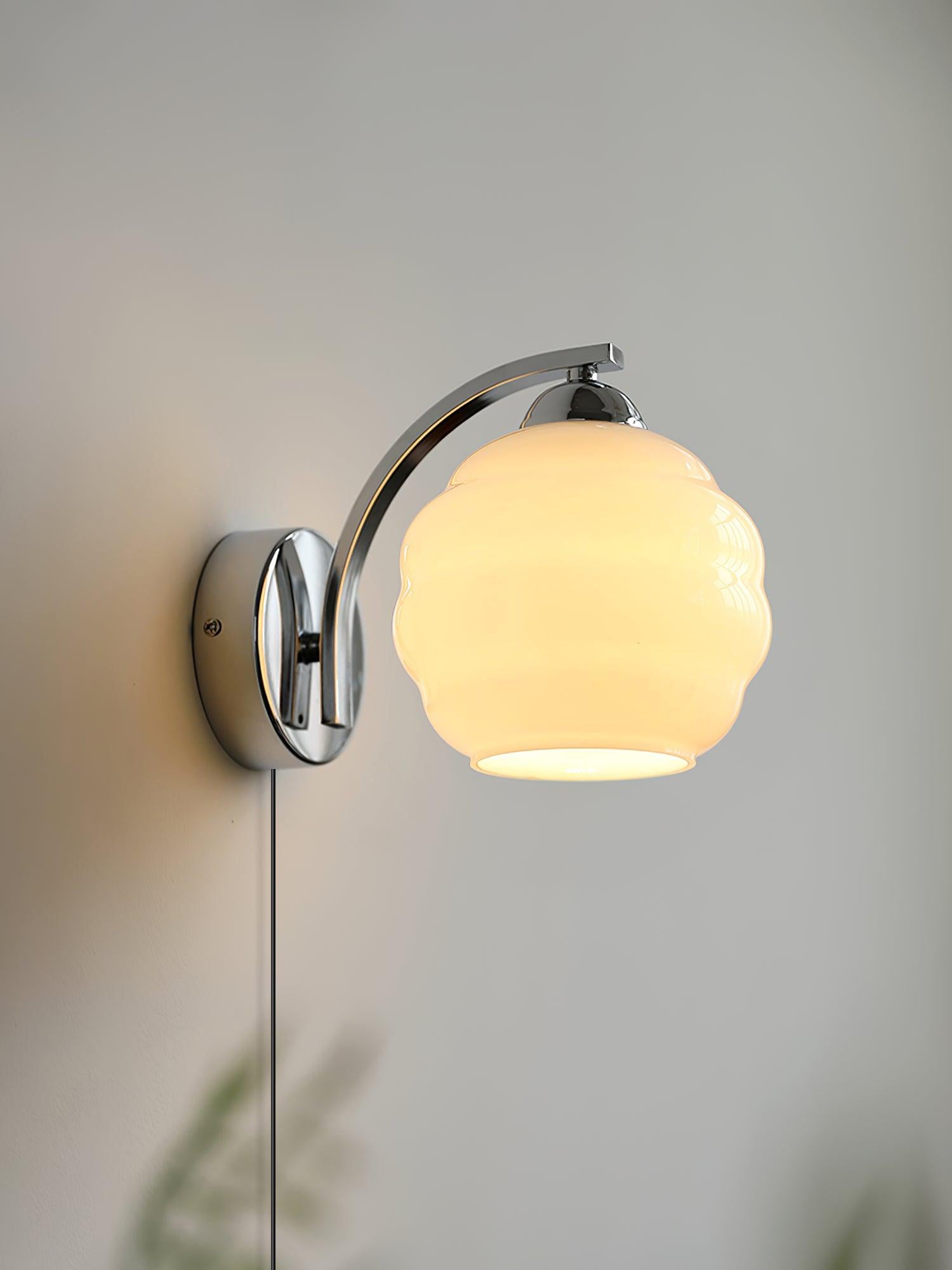 Lustra Wall Lamp Art Deco Glass Chrome-Neutral Decor