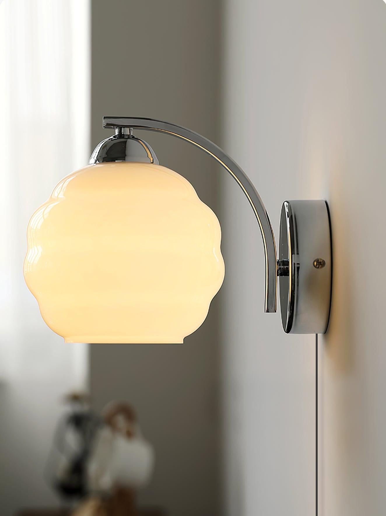 Lustra Wall Lamp Art Deco Glass Chrome-Neutral Decor